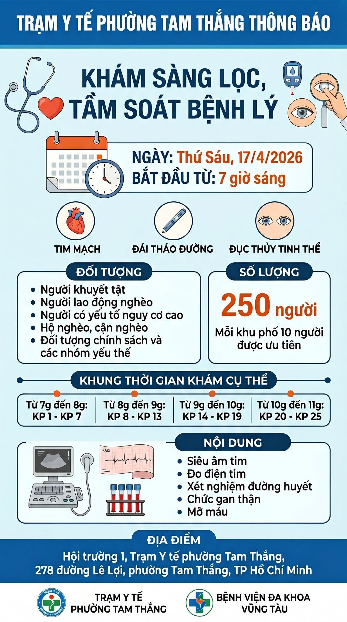 Trạm y tế phường Tam Thắng thông báo