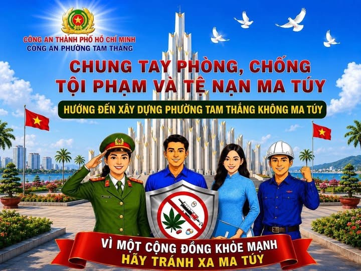 Công An phường Tam Thắng chung tay phòng chống ma túy vì cuộc sống bình yên