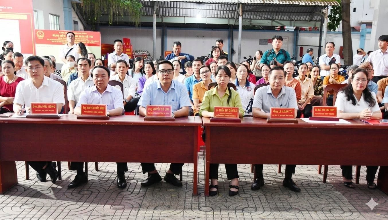 Phường Tam Thắng diễn tập lễ khai mạc Bầu Cử Đại Biểu Quốc Hội và Đại Biểu HĐND các cấp
