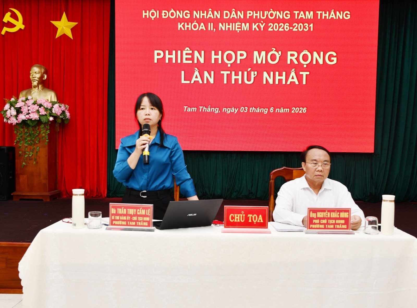 Kỳ họp thường lệ giữa năm 2026 của HĐND phường Tam Thắng diễn ra đầu tháng 7/2026
