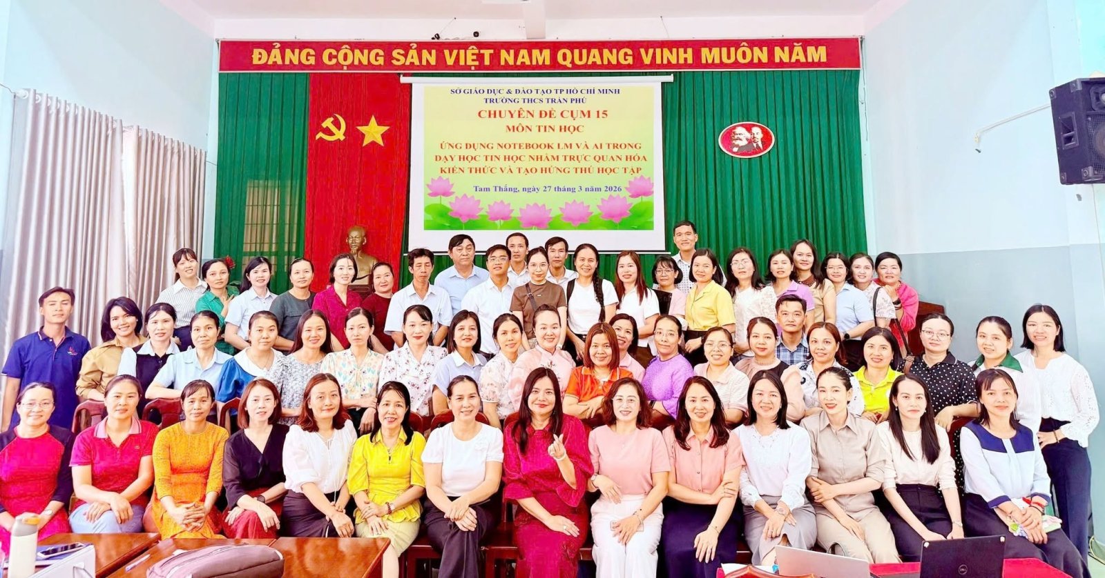 Tổ chức chuyên đề môn tin học cụm 15 tại trường THCS Trần Phú